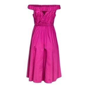 Anthropologie Maeve Mona Off The Shoulder Midi Dress Pink Cross Back